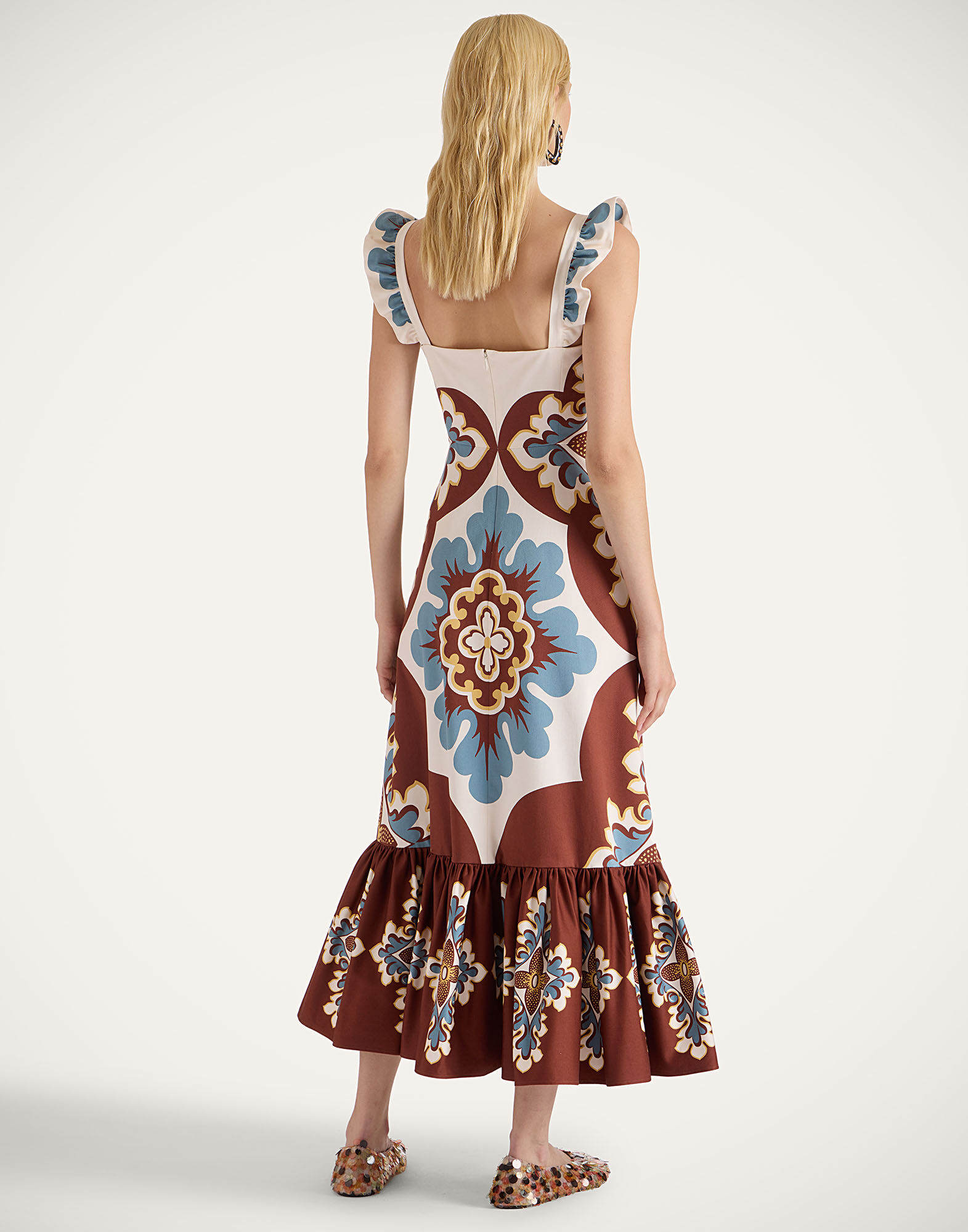 La DoubleJ Gingerbread Dress Palazzo Plac&eacute;e Chocolate DRE0672COT037PAL08BR07