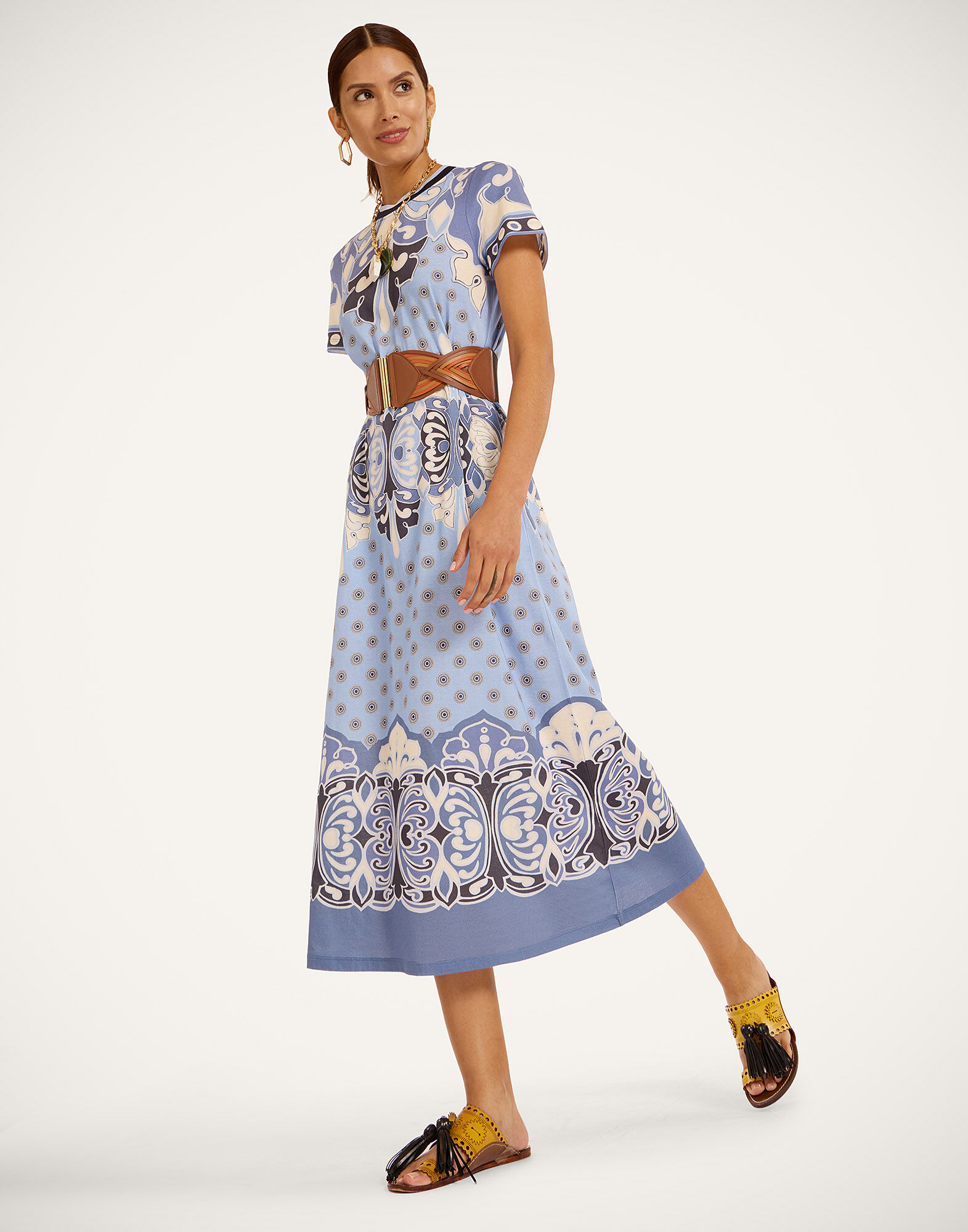 La DoubleJ Sporty Swing Dress Cocoon Plac&eacute;e Blue DRE1106JER085COC02BU03