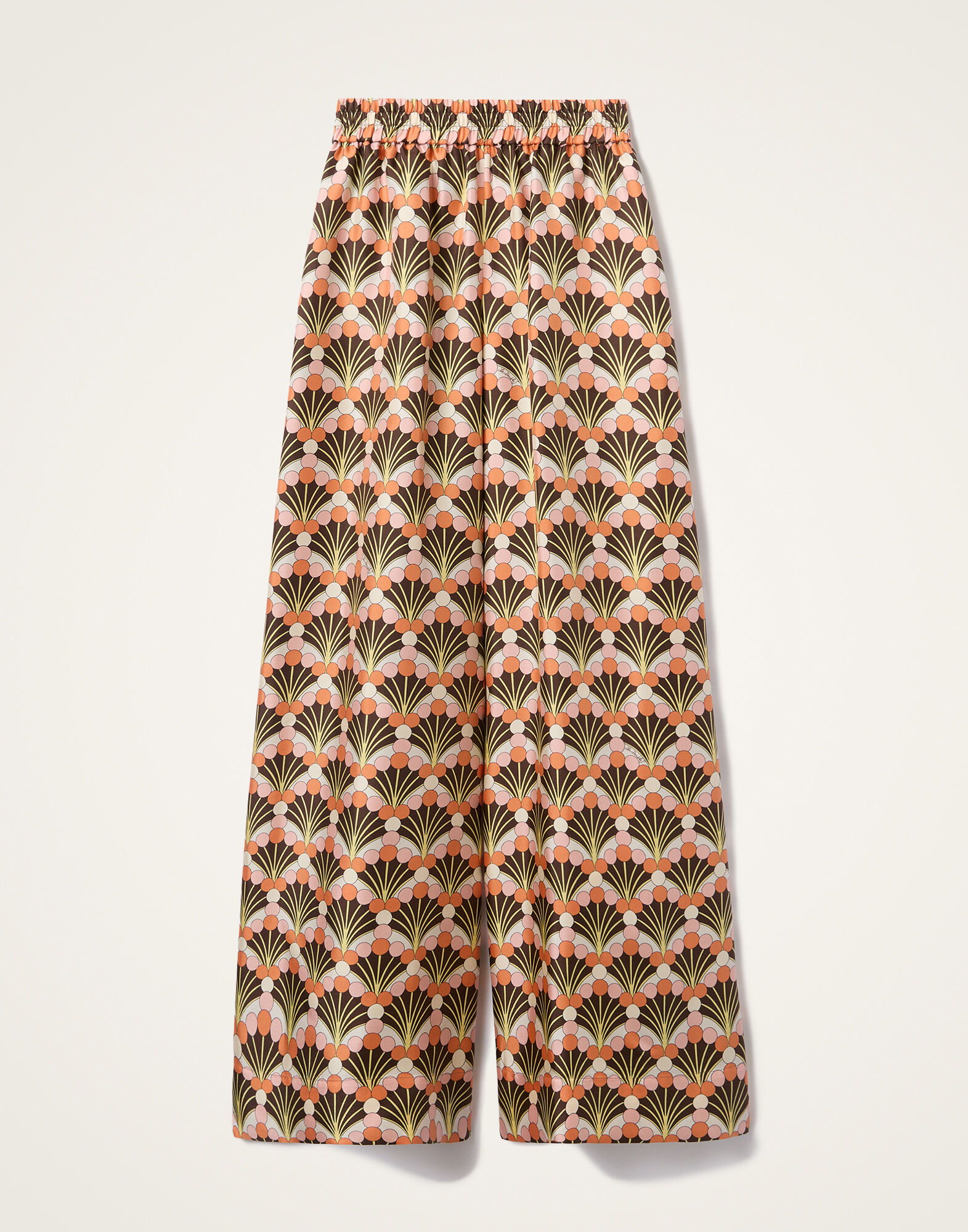 La DoubleJ Palazzo Pants Florette Fan Brown TRO0003SIL001FLF02BR02