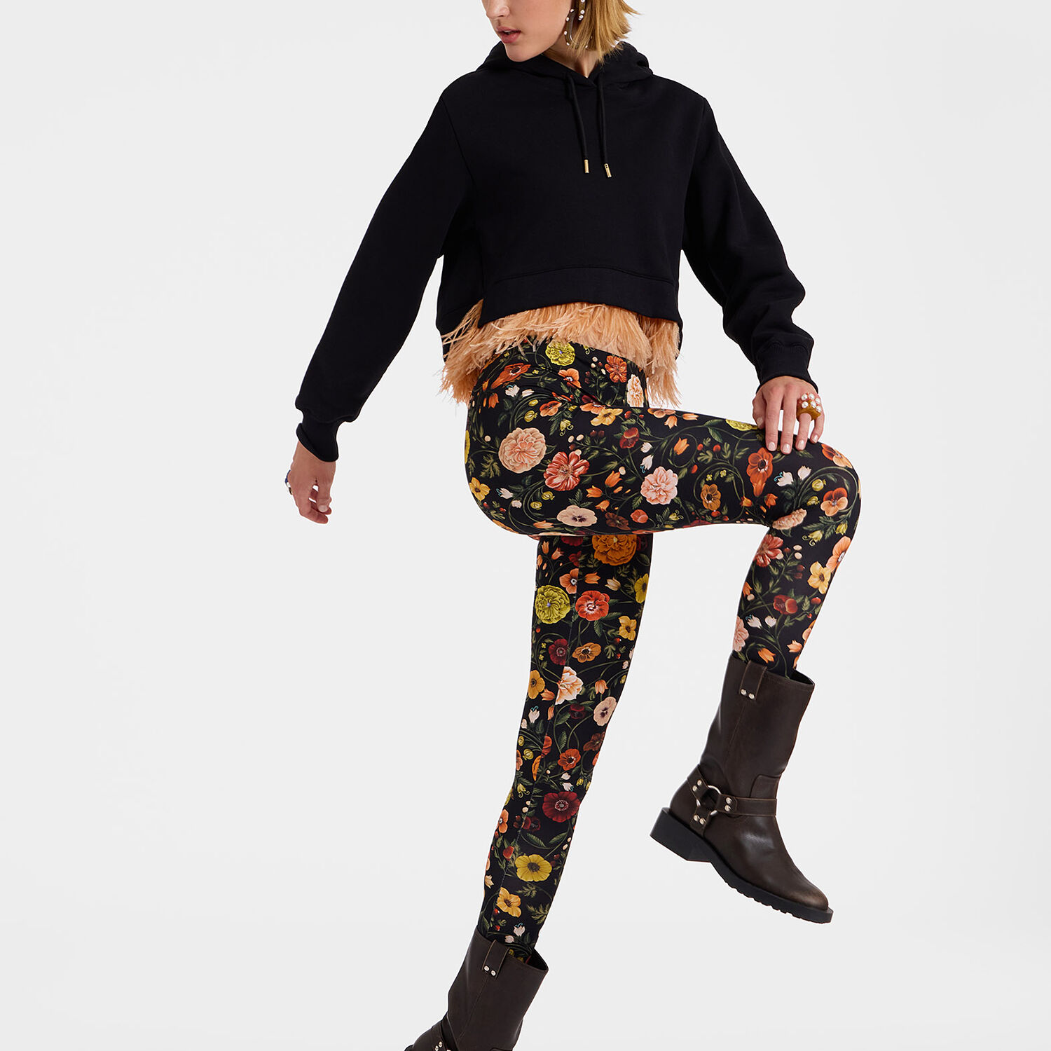 Shop La Doublej Leggings In Botticelli Black