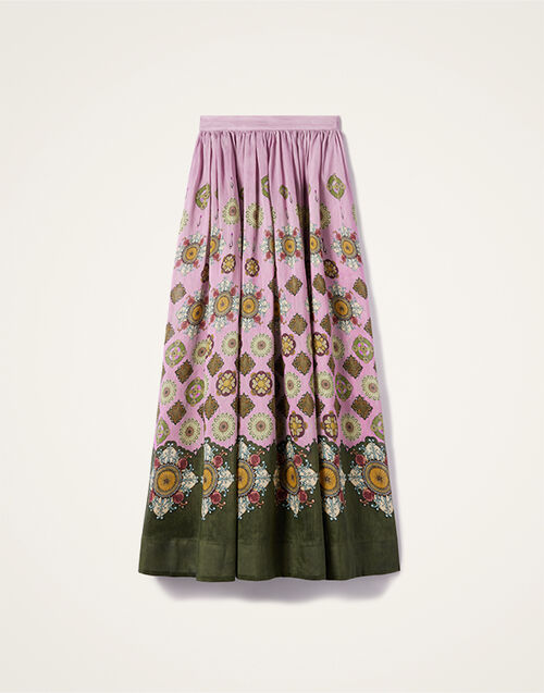 La DoubleJ Palme D'Or Skirt Nucleus Plac&eacute;e Dusty Pink SKI0172LIN010NUC06PI10