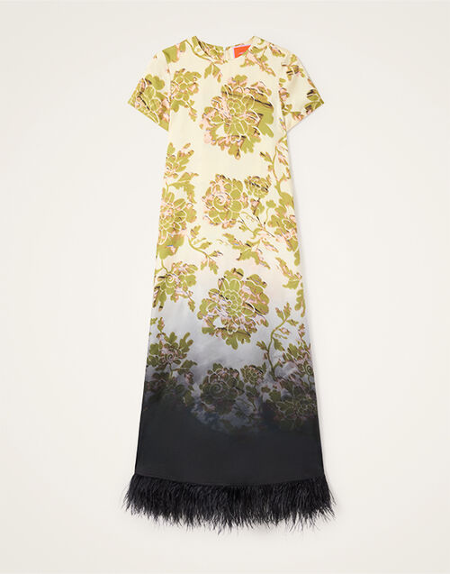 La DoubleJ Swing Dress Oasis Ombr&eacute; Plac&eacute;e Green & Black DRE0316SIL001OAO01GR02