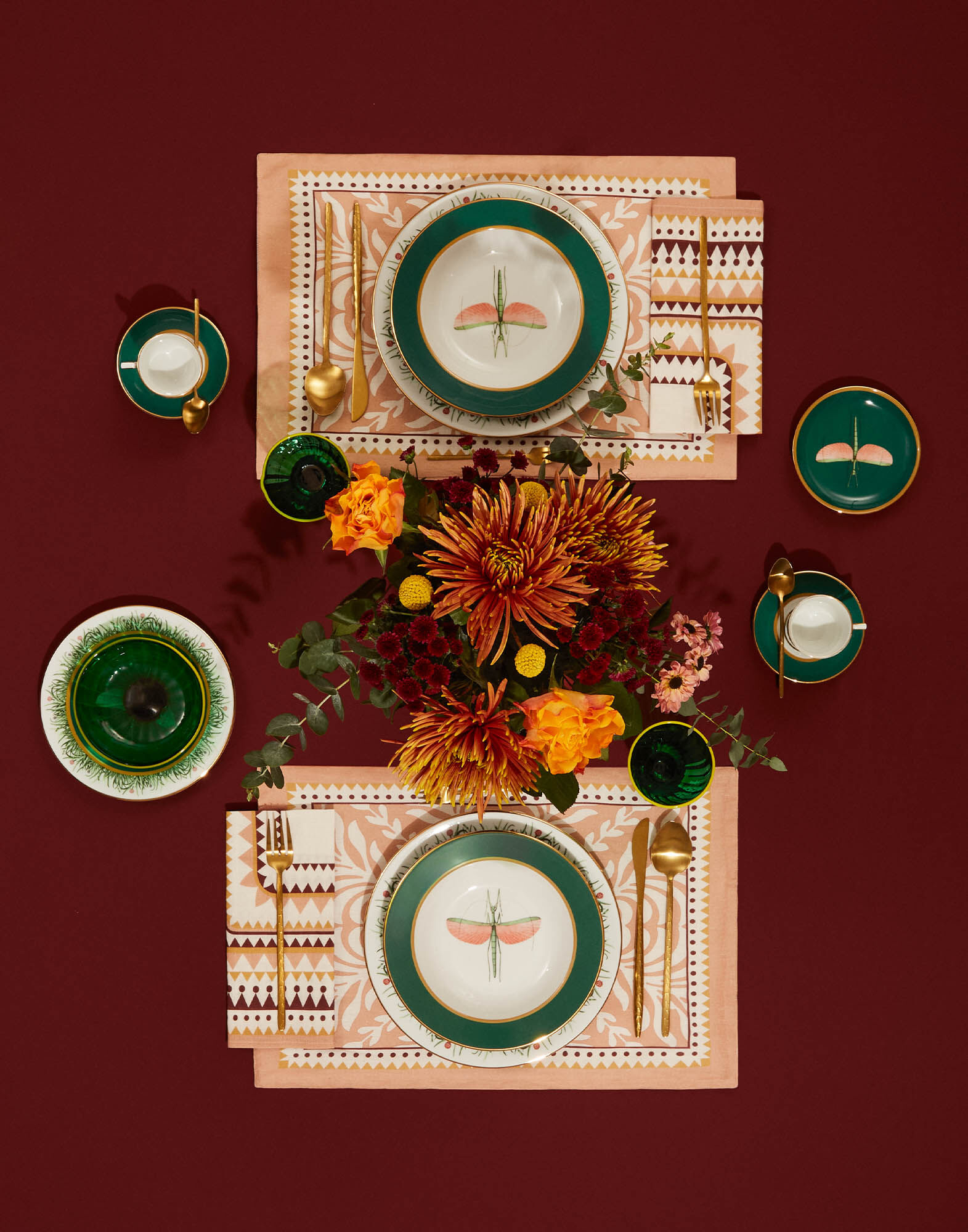 La DoubleJ Large Napkins Set Of 2 Doric Plac&eacute;e Pink NAP0006LIN001DOR01PI05