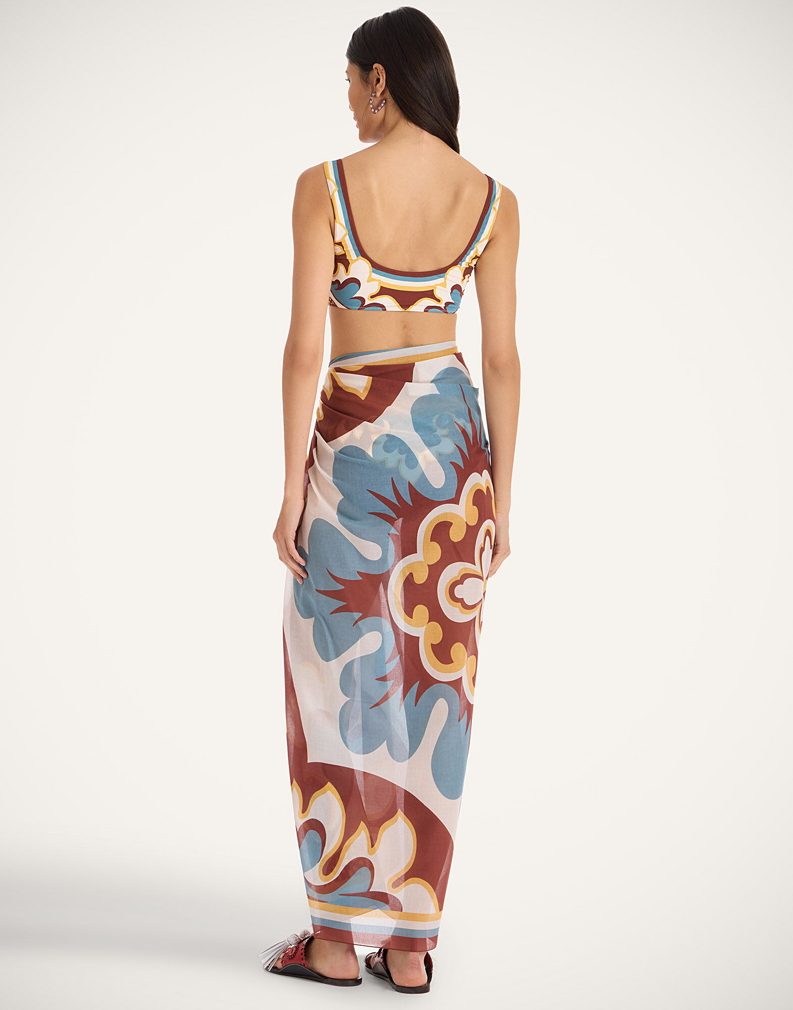 La DoubleJ Pareo Palazzo Plac&eacute;e Chocolate SCA0051COT021PAL08BR07