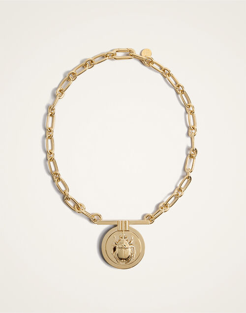 La DoubleJ Scarab Necklace 24k Gold Plate NEC0039BRA003SOLIDYE05