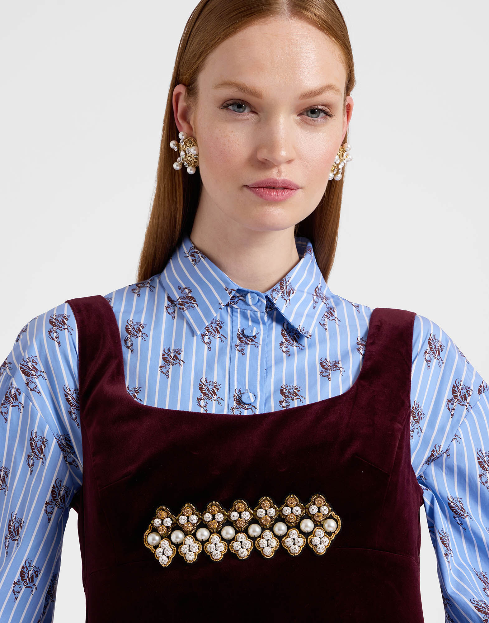 La DoubleJ Ella Mini Dress Solid Burgundy DRE0774VEL011SOLIDRE02