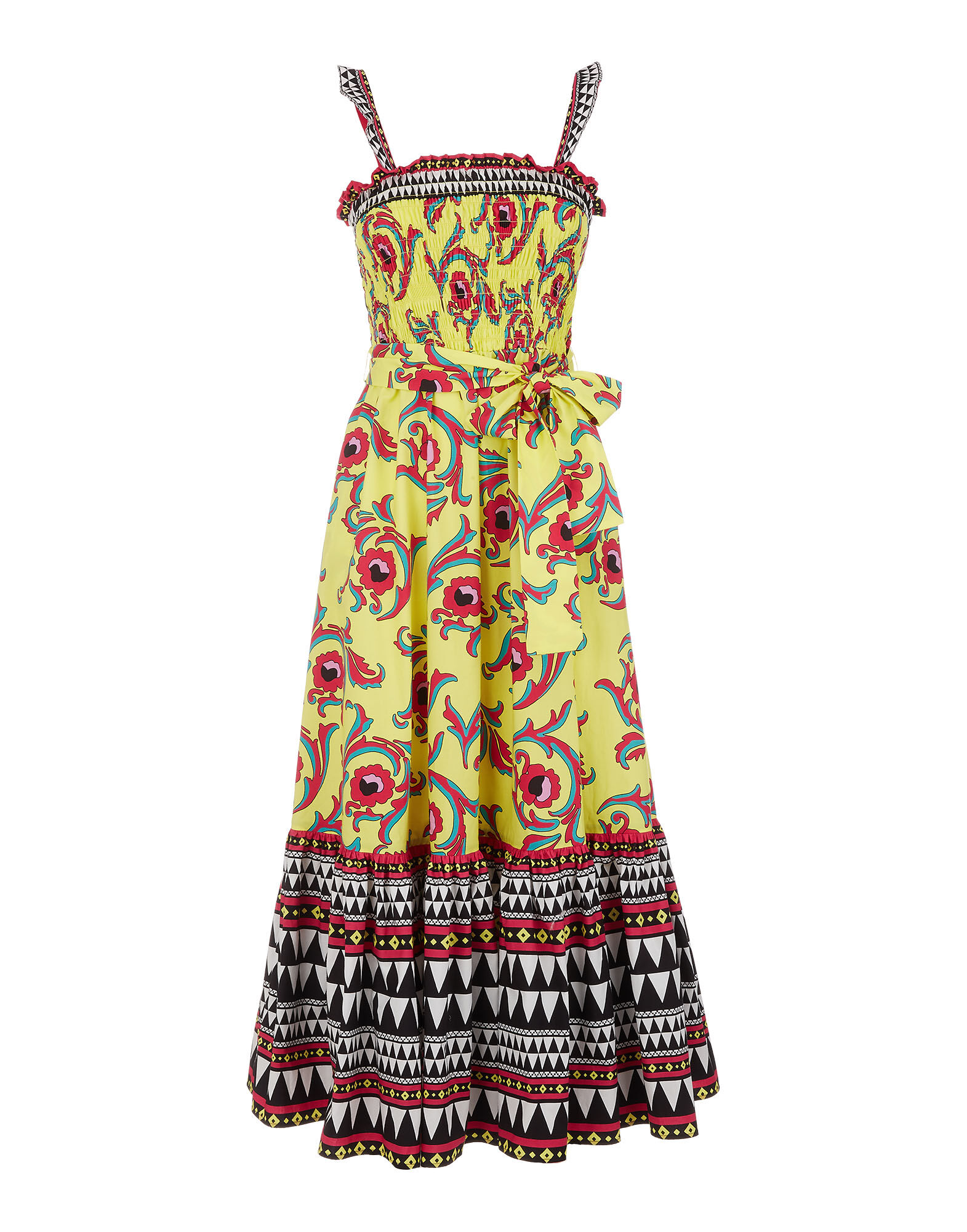 LaDoubleJ Smock Dress Cartwheel Giallo DRE0262COT015CRW0004