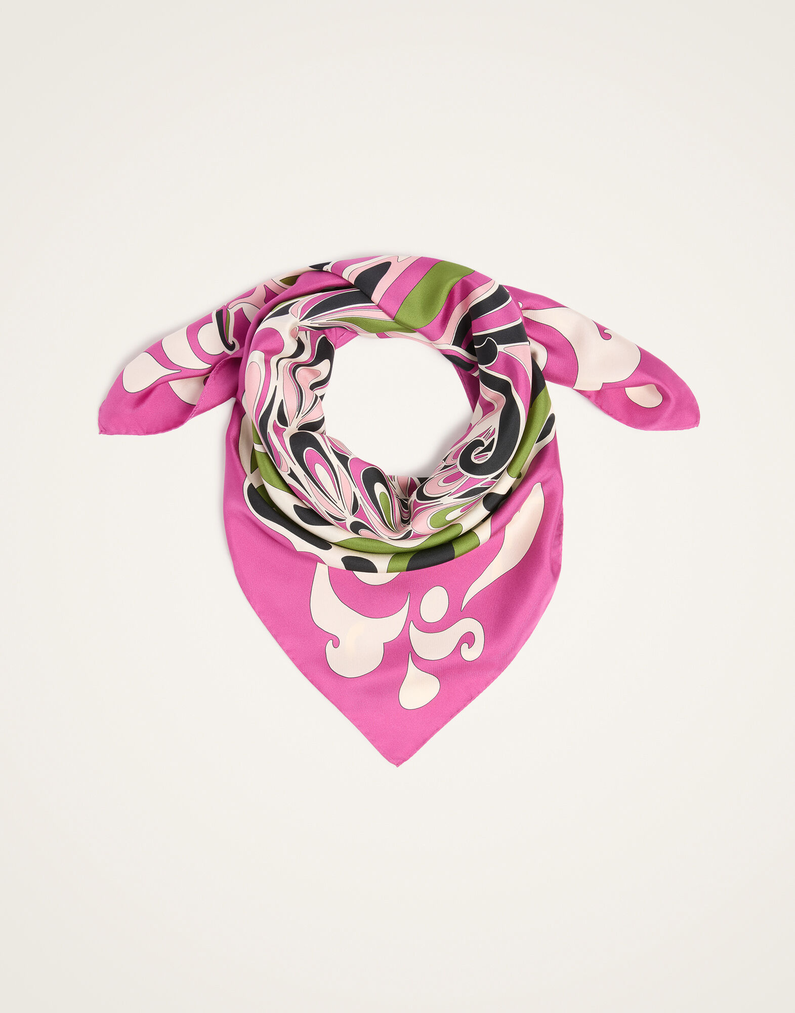 La DoubleJ Foulard 90 Phoenix Plac&eacute;e Pink SCA0067SIL006PHO01PI01