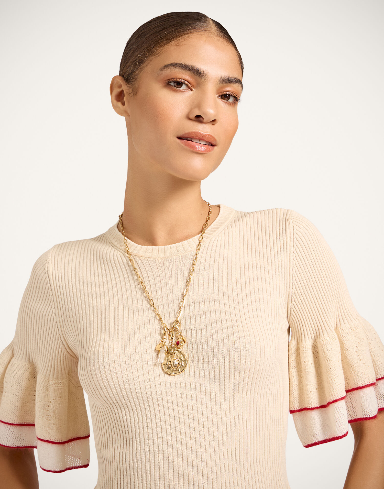 La DoubleJ Mineral Charm 24k Gold Plate CHM0011BRA003SOLIDRE01