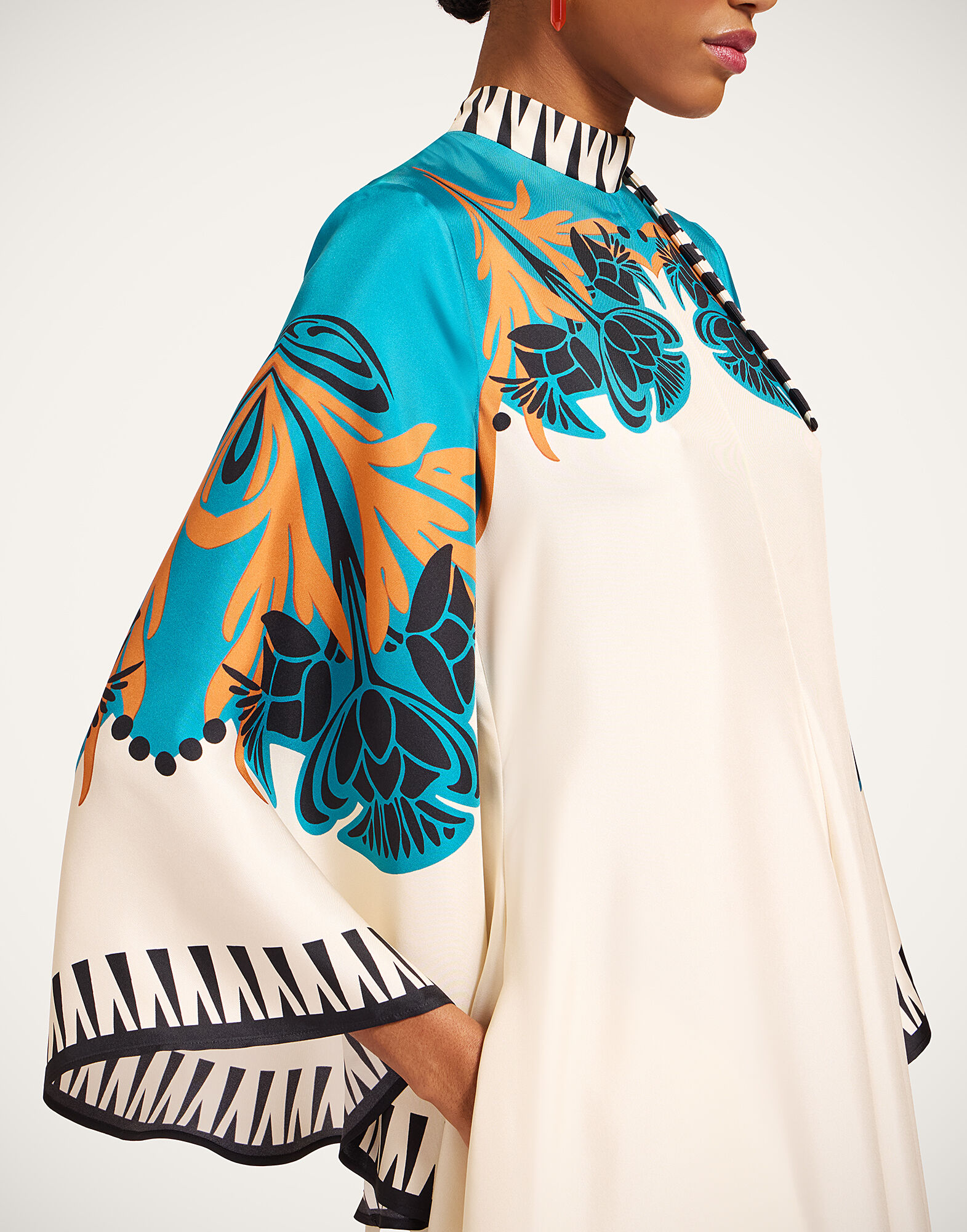 La DoubleJ Magnifico Dress Florence Plac&eacute;e Ivory DRE0232SIL006FLO02WH04