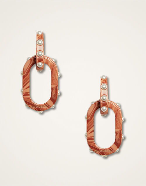 La DoubleJ Nefertiti Double Earrings Solid Pink EAR0041POL007SOLIDPI01