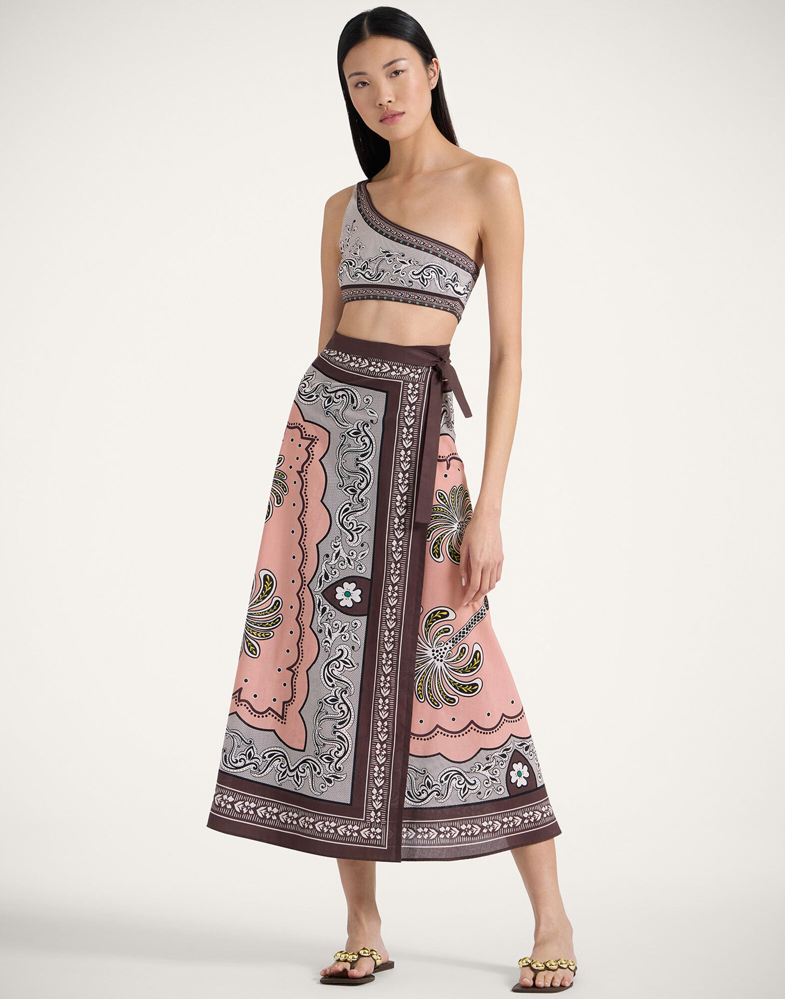 La DoubleJ Flipper Skirt Mirage Plac&eacute;e Pink SKI0122COT056AGE01PI01