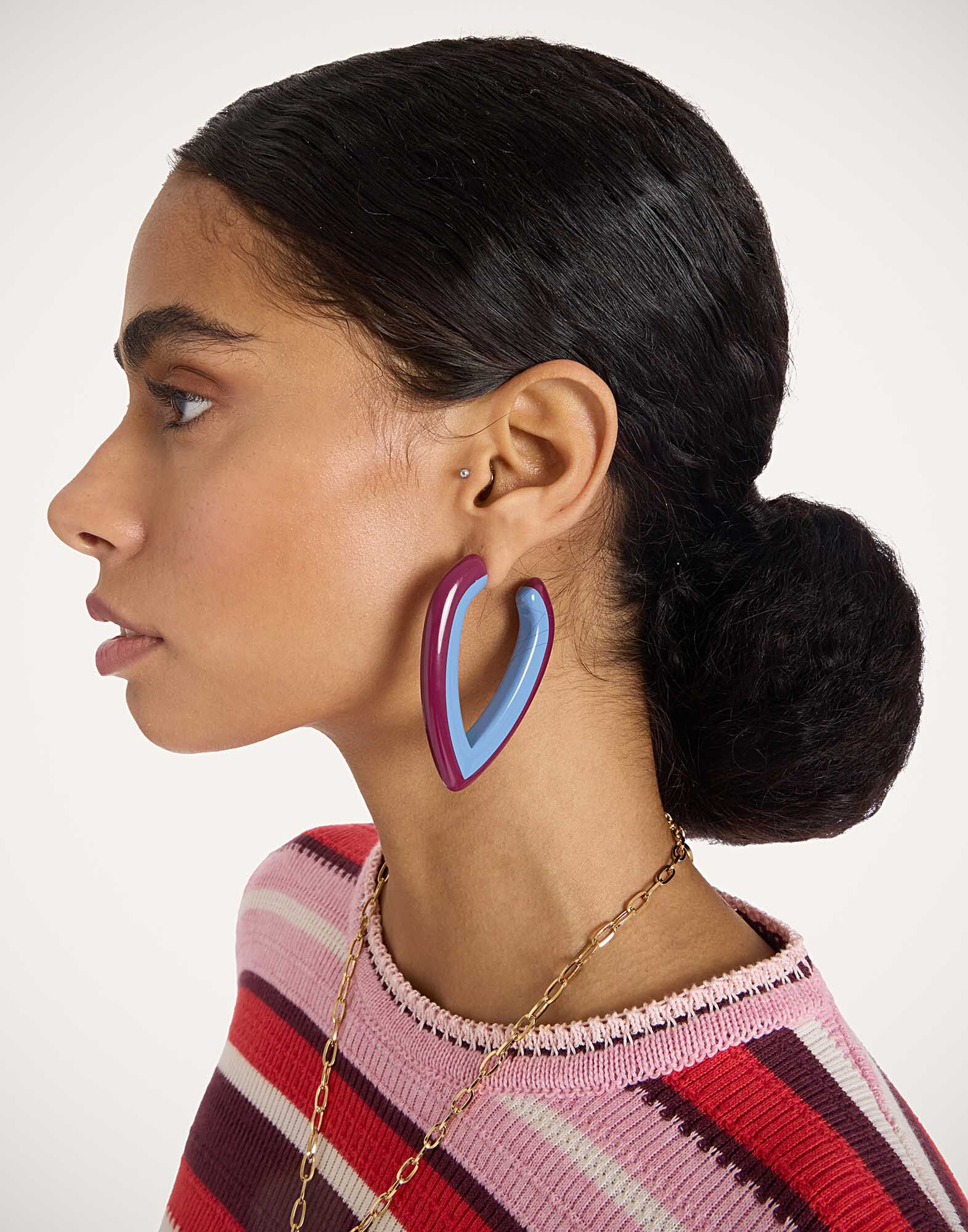 La DoubleJ Dew Earrings Bicolor Bicolor Light Blue & Purple EAR0056POL008BIC01BU01