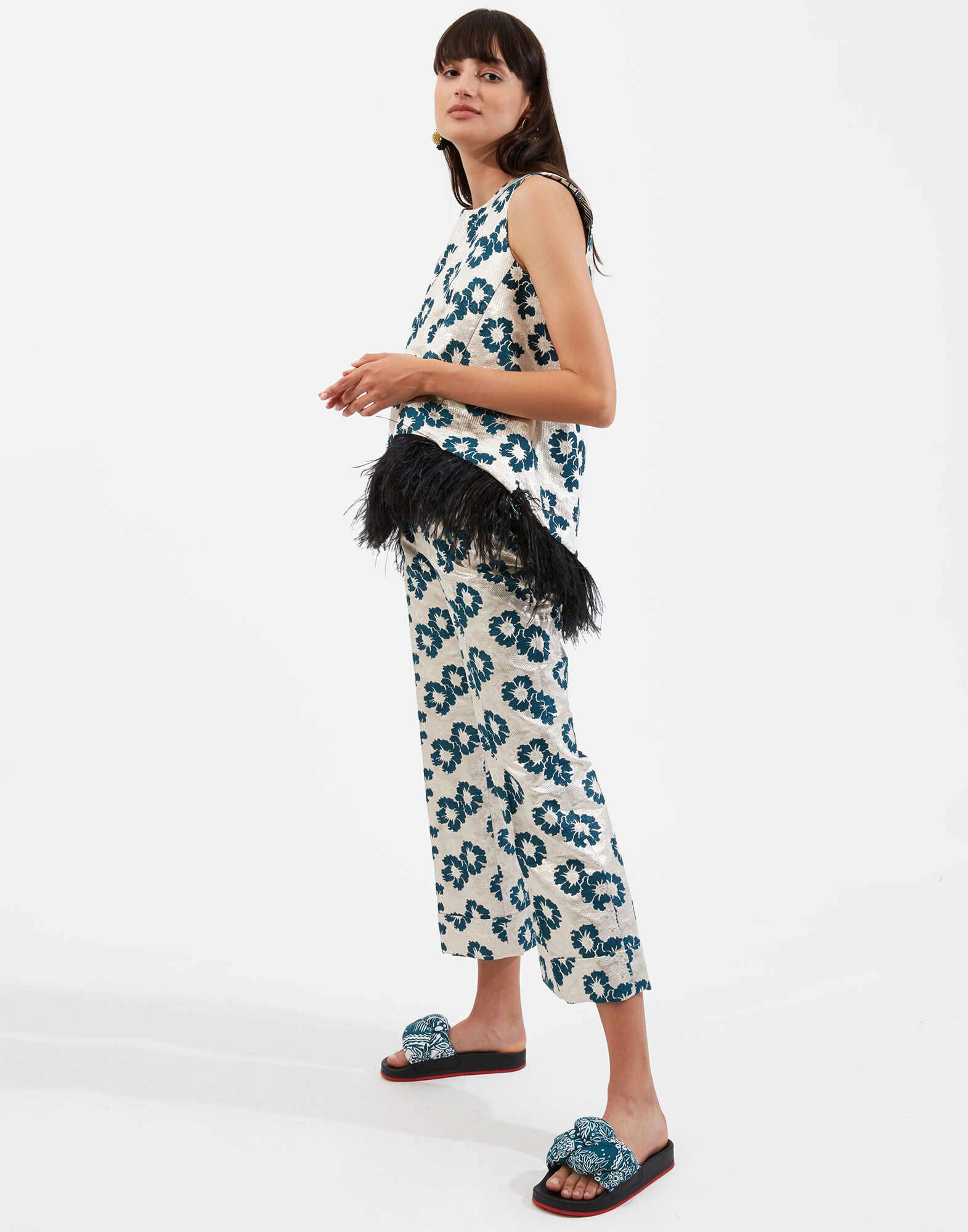 La DoubleJ Hendrix Pants Pansy Party Jacquard TRO0014JAC027PAN0003