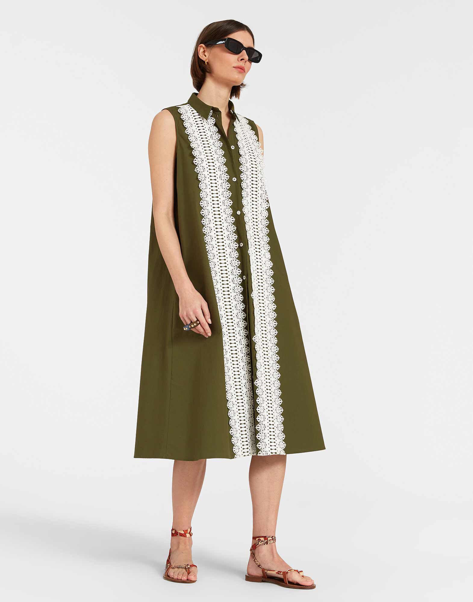 La DoubleJ Tootsie Dress Solid Camouflage DRE0735COT043SOLIDGR08