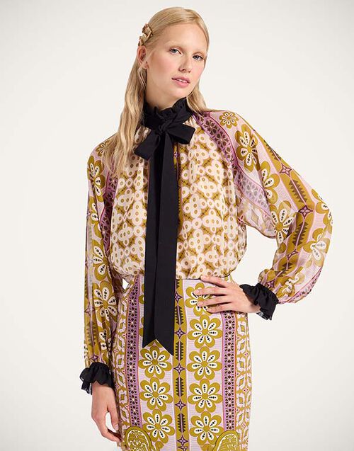 La DoubleJ Cerere Blouse Pagoda Placée Pink SHI0086SIL014PAG01PI01