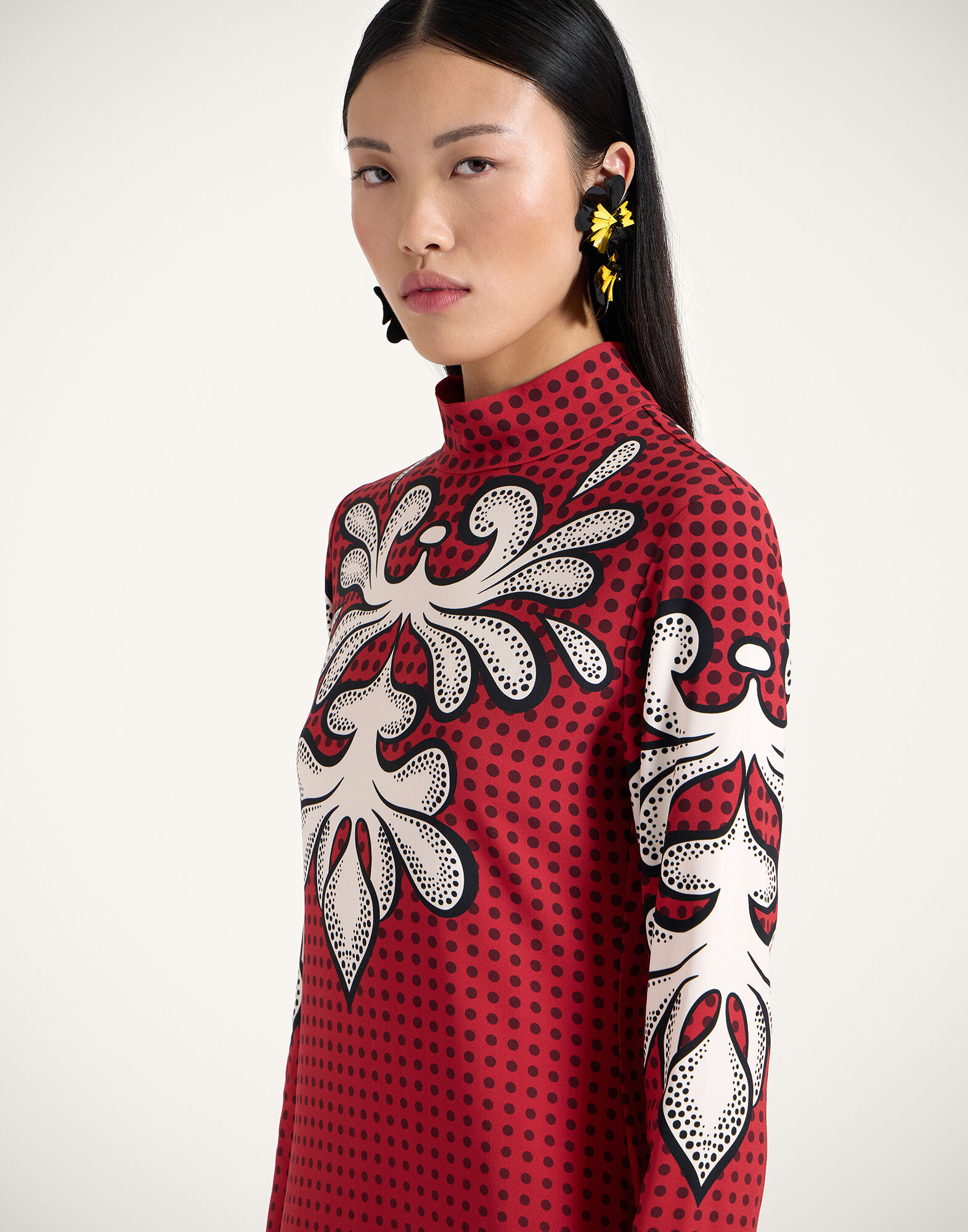 La DoubleJ Halle Dress Herald Plac&eacute;e Red DRE0444VIS011ALD02RE01