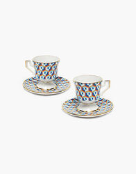 La DoubleJ geometric-print Espresso Cup And Saucer (set Of 2) - Farfetch