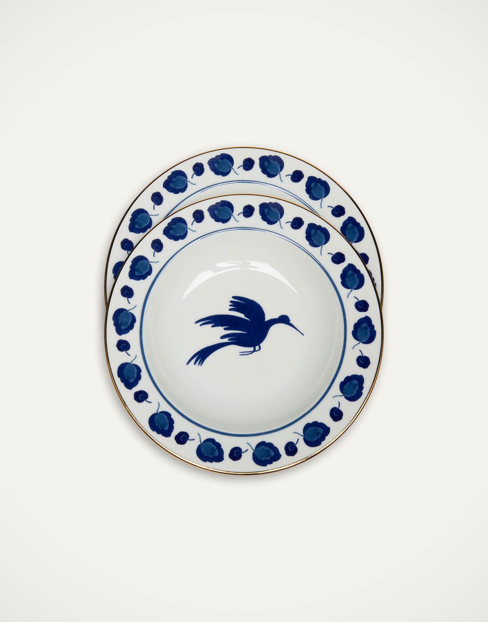 Soup Plates Set Of 2 in Wildbird Blue - Homeware | La DoubleJ US