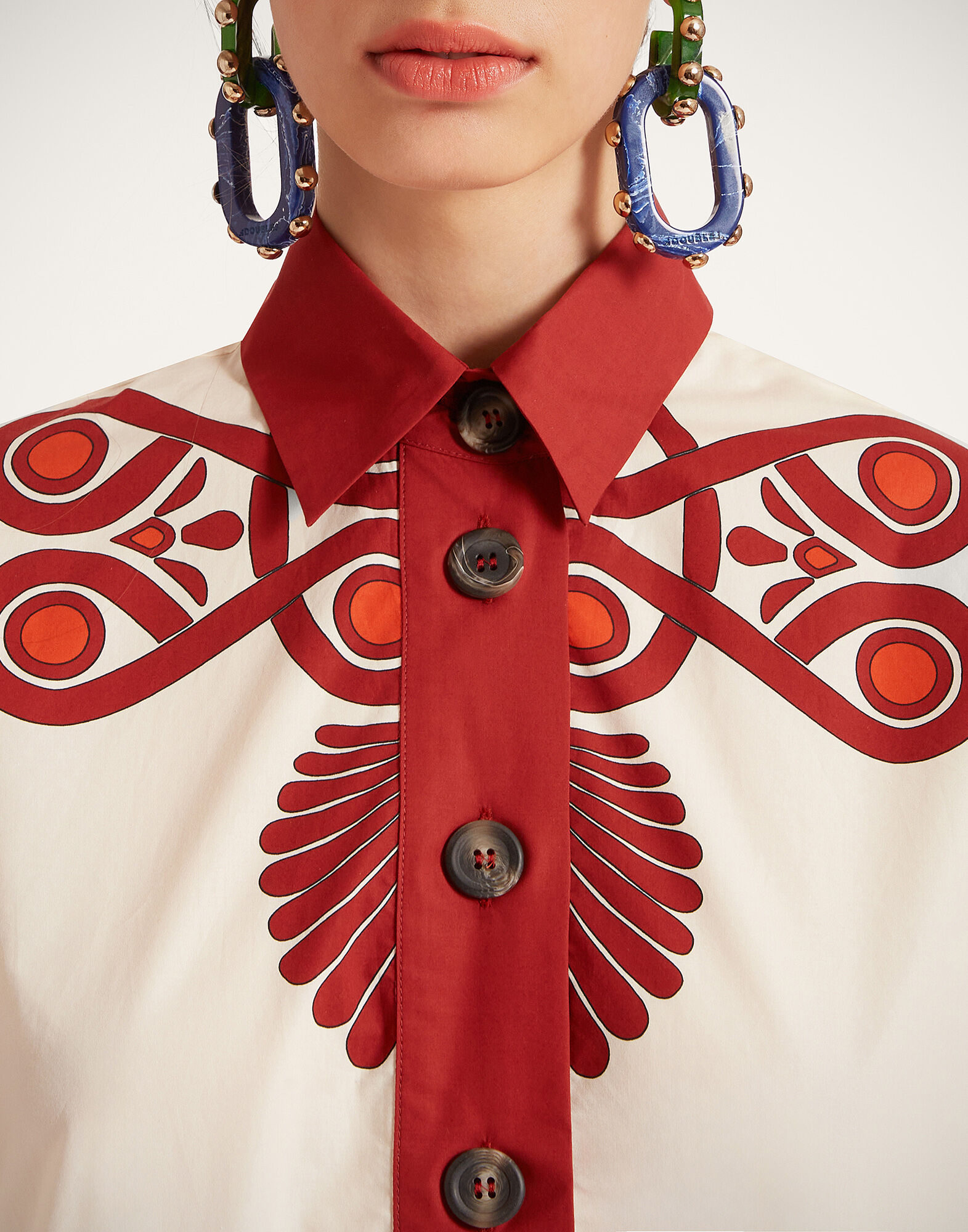 La DoubleJ Artemis Dress Medallion Plac&eacute;e Cream DRE0201COT015MED01WH03