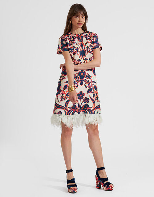 La DoubleJ Mini Swing Dress (With Feathers) Va-Va Plac&eacute;e White DRE0397SIL001VAV01WH01