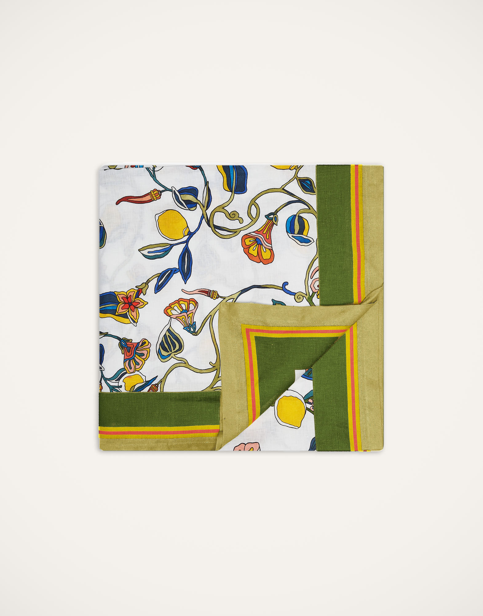 La DoubleJ Large Tablecloth Borboni White TBC0003LIN001BRN0005