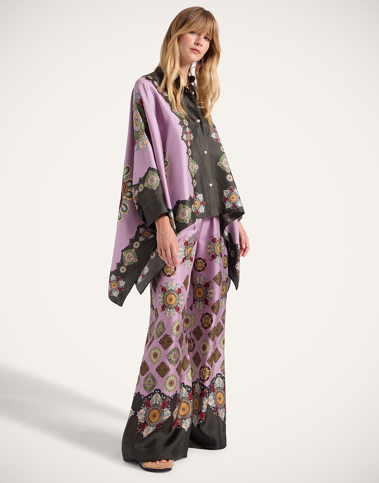 La DoubleJ Palazzo Pants Nucleus Plac&eacute;e Dusty Pink TRO0026SIL001NUC06PI10