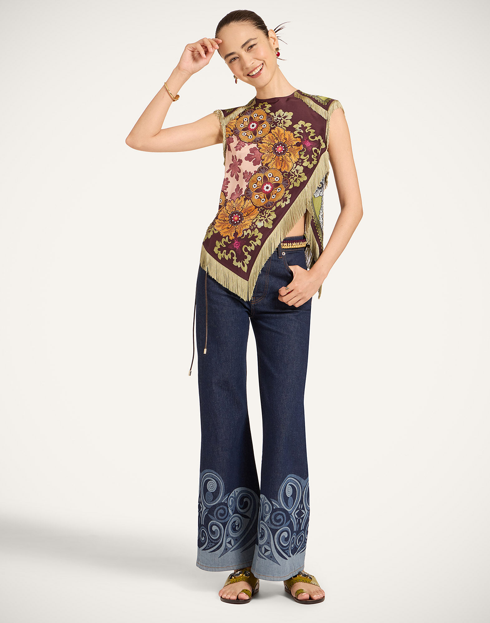 La DoubleJ Scarf Top Bounty Plac&eacute;e Burgundy TOP0160SIL009BOU01RE07