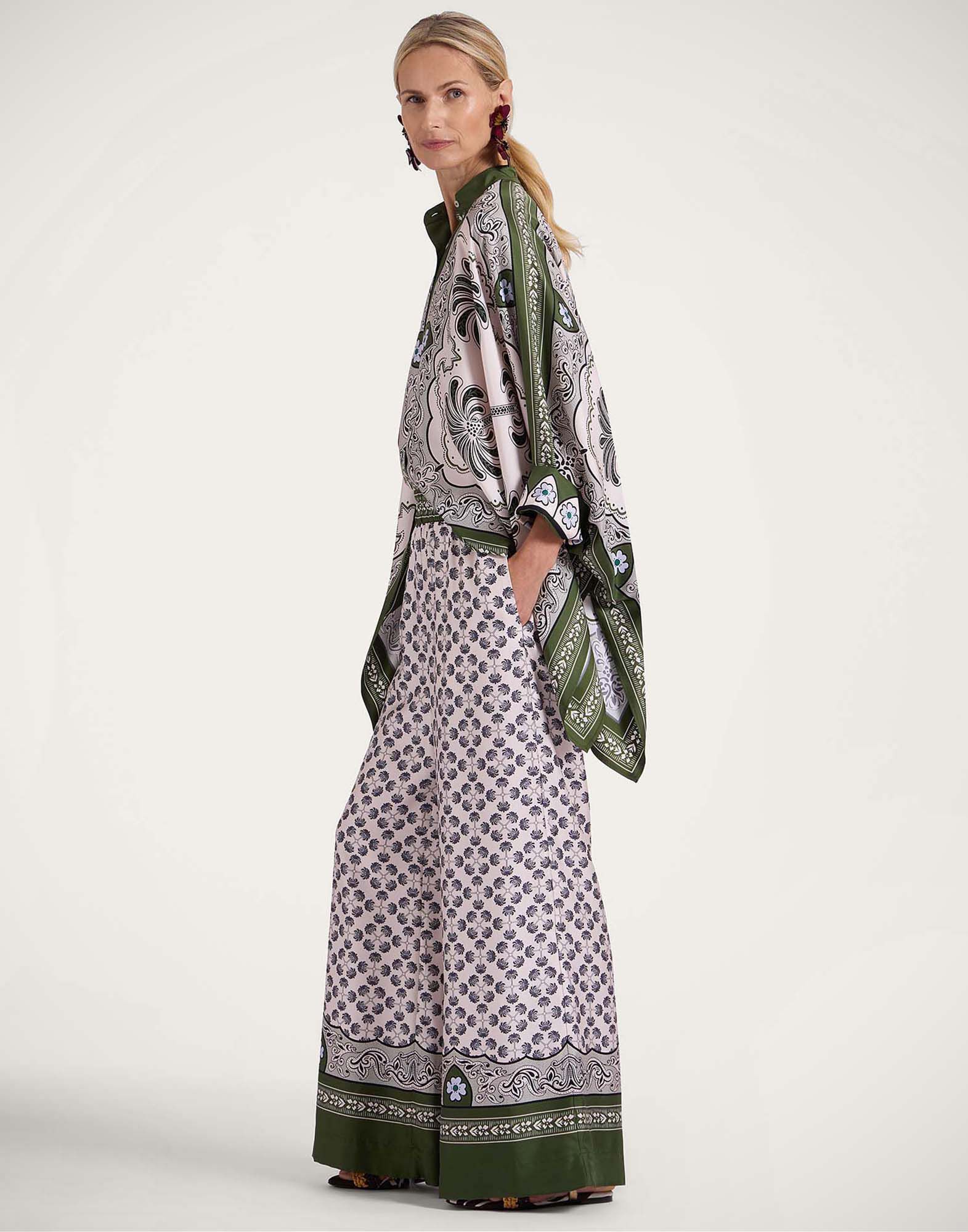 La DoubleJ Palazzo Pants Mirage Plac&eacute;e Green TRO0026SIL006AGE01GR02