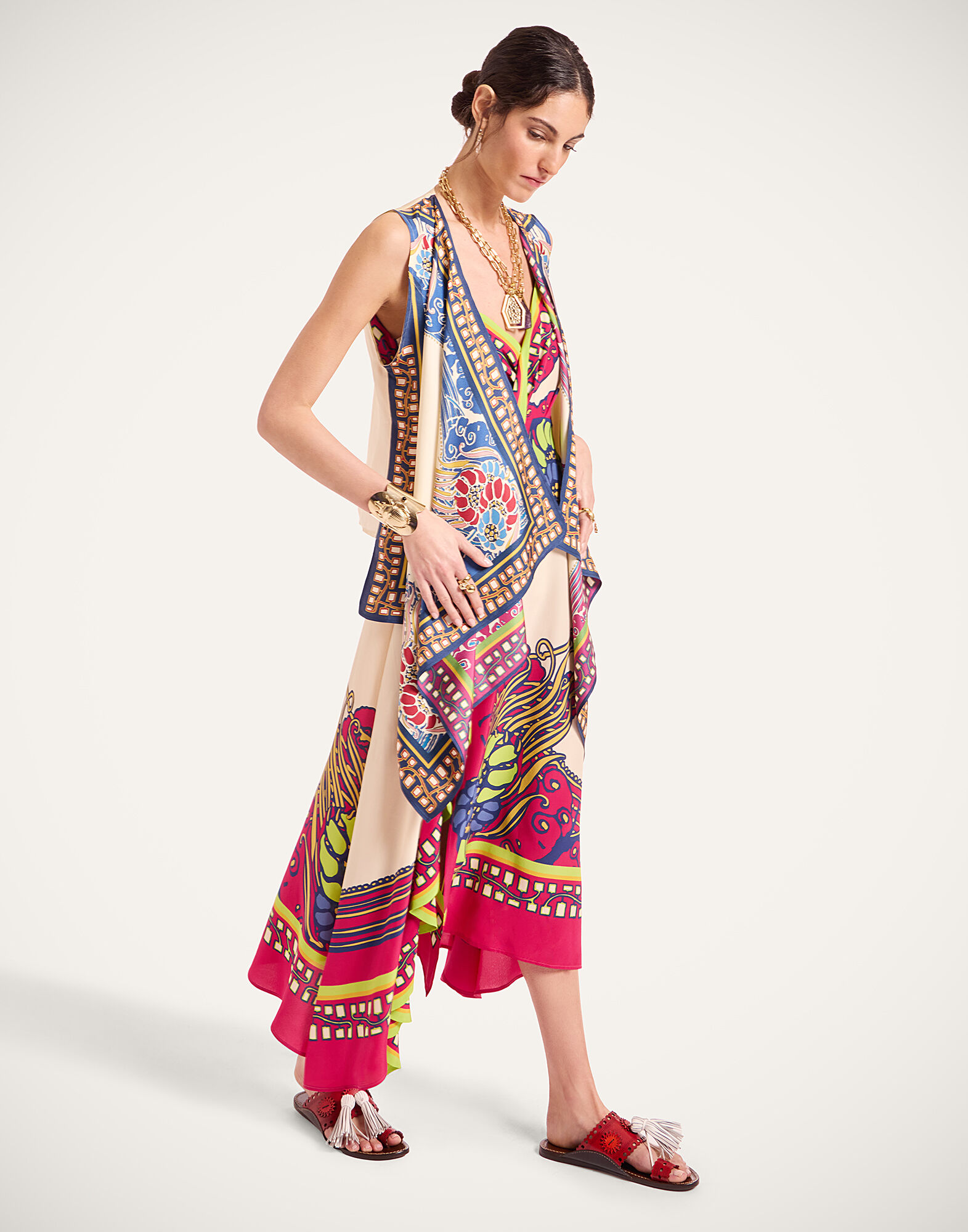 La DoubleJ Scarf Gilet Lemuria Plac&eacute;e Blue SCA0100SIL006LEM02BU03