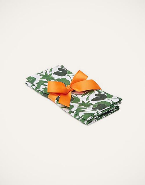 La DoubleJ Large Napkins Set Of 2 (45X45) Wildbird Verde Small NAP0006LIN001CER0021