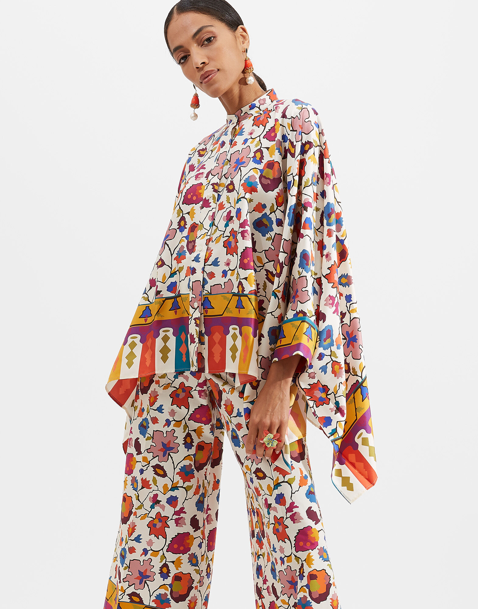 La DoubleJ Foulard Shirt Maple Plac&eacute;e SHI0059SIL006MAP0003