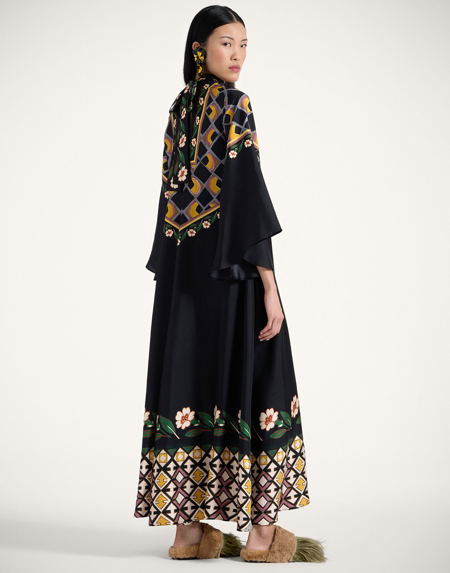 La DoubleJ Magnifico Dress Dazed Plac&eacute;e Black DRE0232SIL001DAZ01BL01