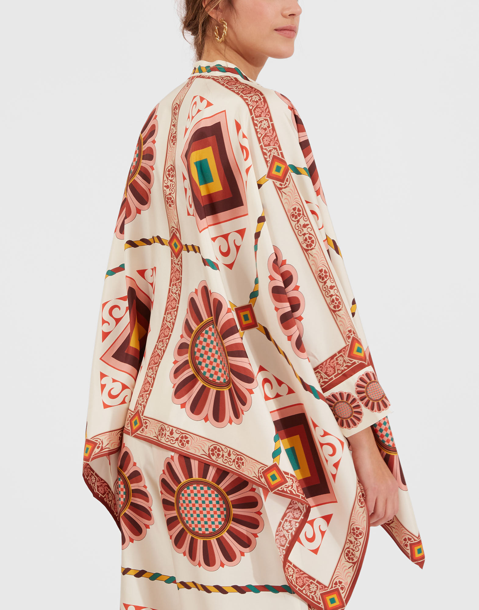 La DoubleJ Foulard Shirt Macro Tiles Plac&eacute;e SHI0059SIL006MAC01WH01