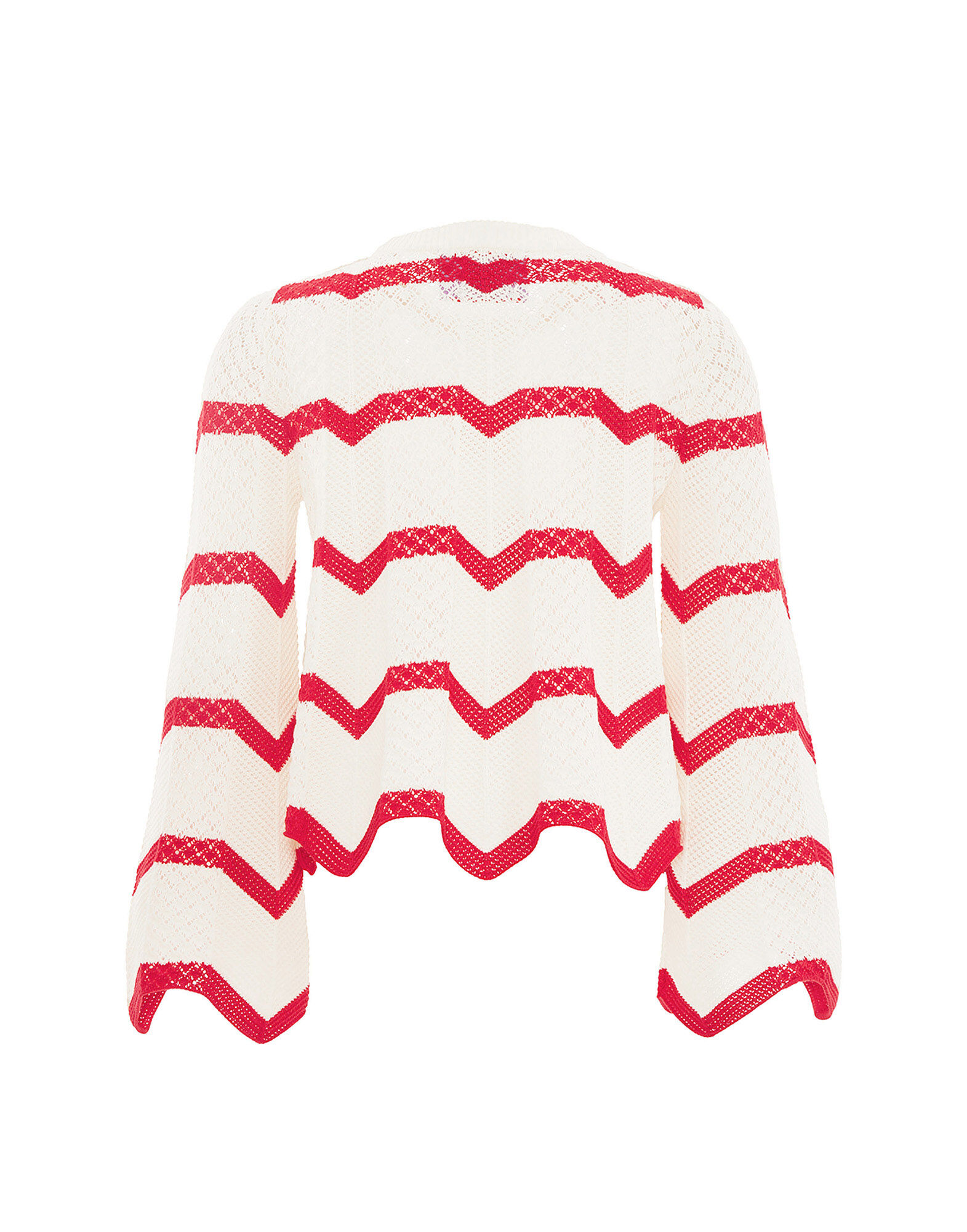 La DoubleJ Chevron Crop Sweater Red PUL0146KNI084VA170RE01