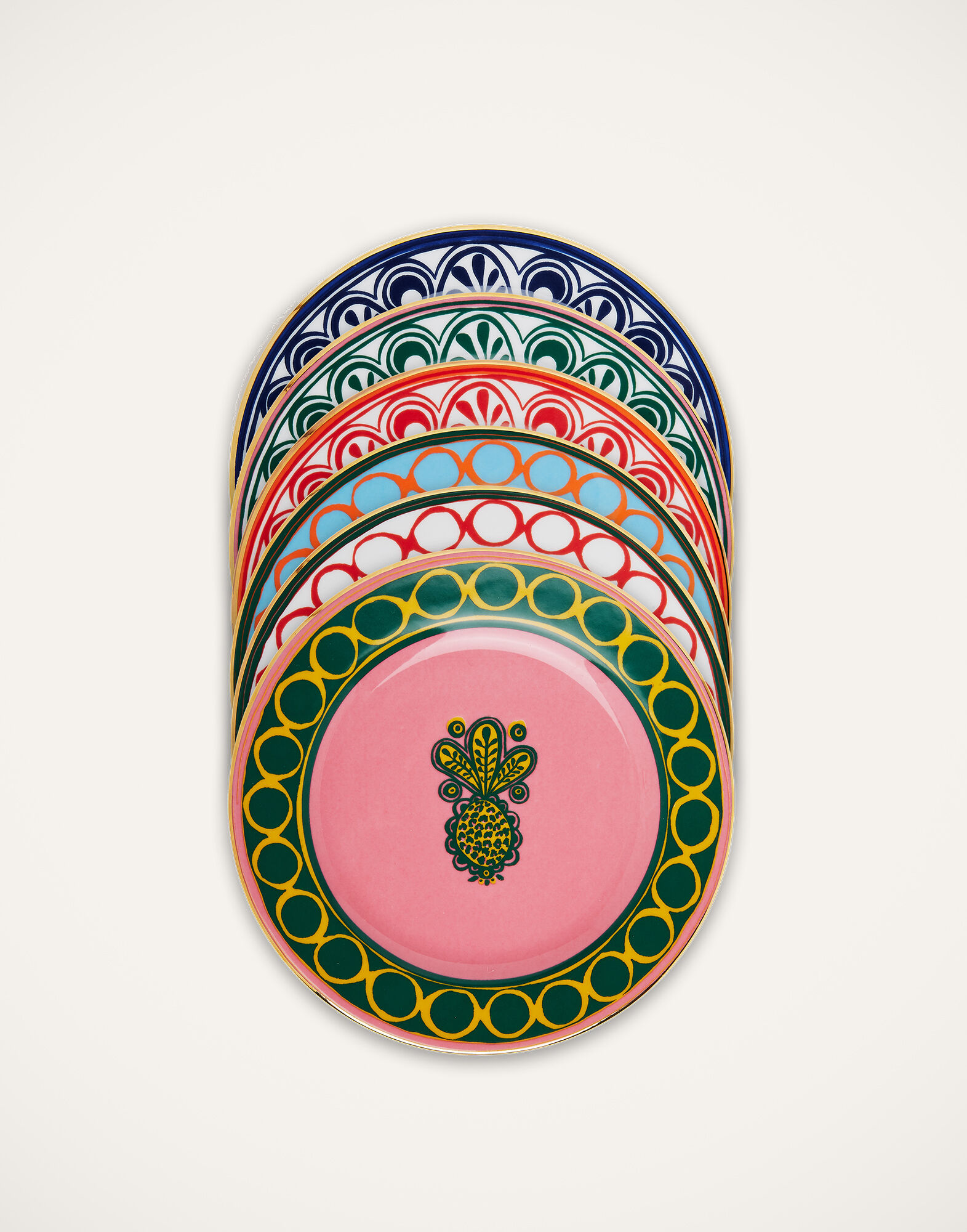 La DoubleJ Dessert Plates Set Of 6 Pineapple Mix DIS0030CER001PNP0005