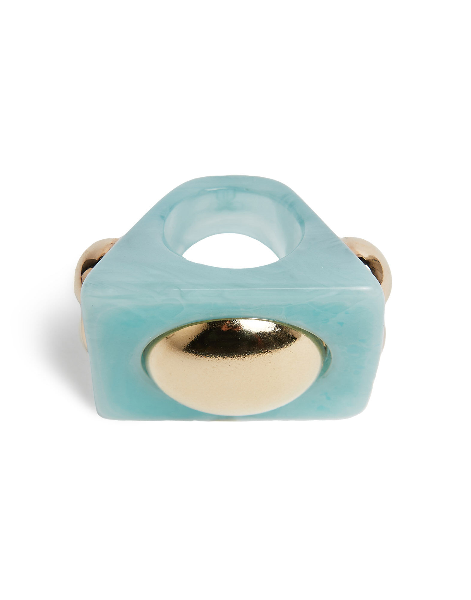 La DoubleJ Hathor Square Ring Light Blue RIN0003POL005SOLIDBU01