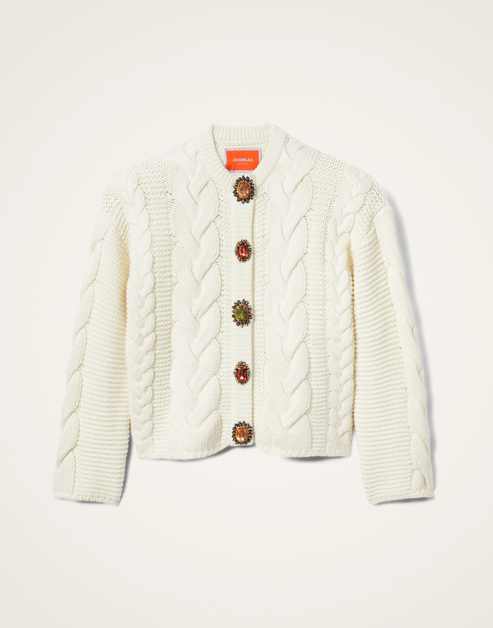 La DoubleJ Portrait Cardigan Solid Ivory PUL0211KNI120VA271WH04