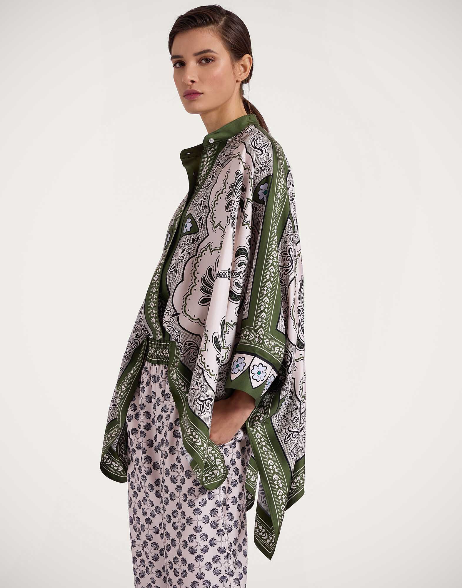 La DoubleJ Foulard Shirt Mirage Plac&eacute;e Green SHI0059SIL006AGE01GR02