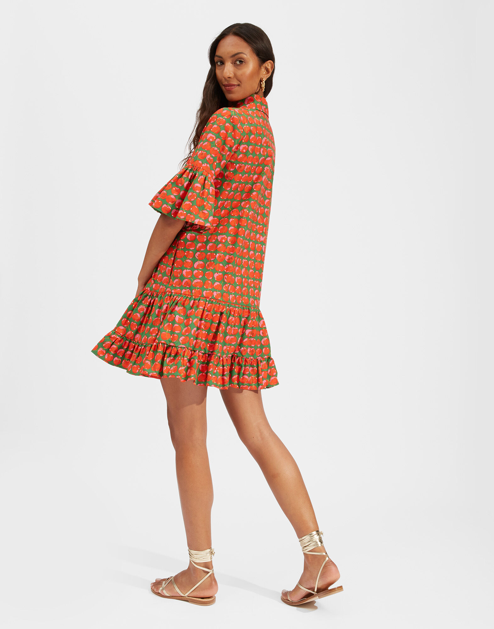 La DoubleJ Choux Dress Green Cherries DRE0193COT001CHY0001