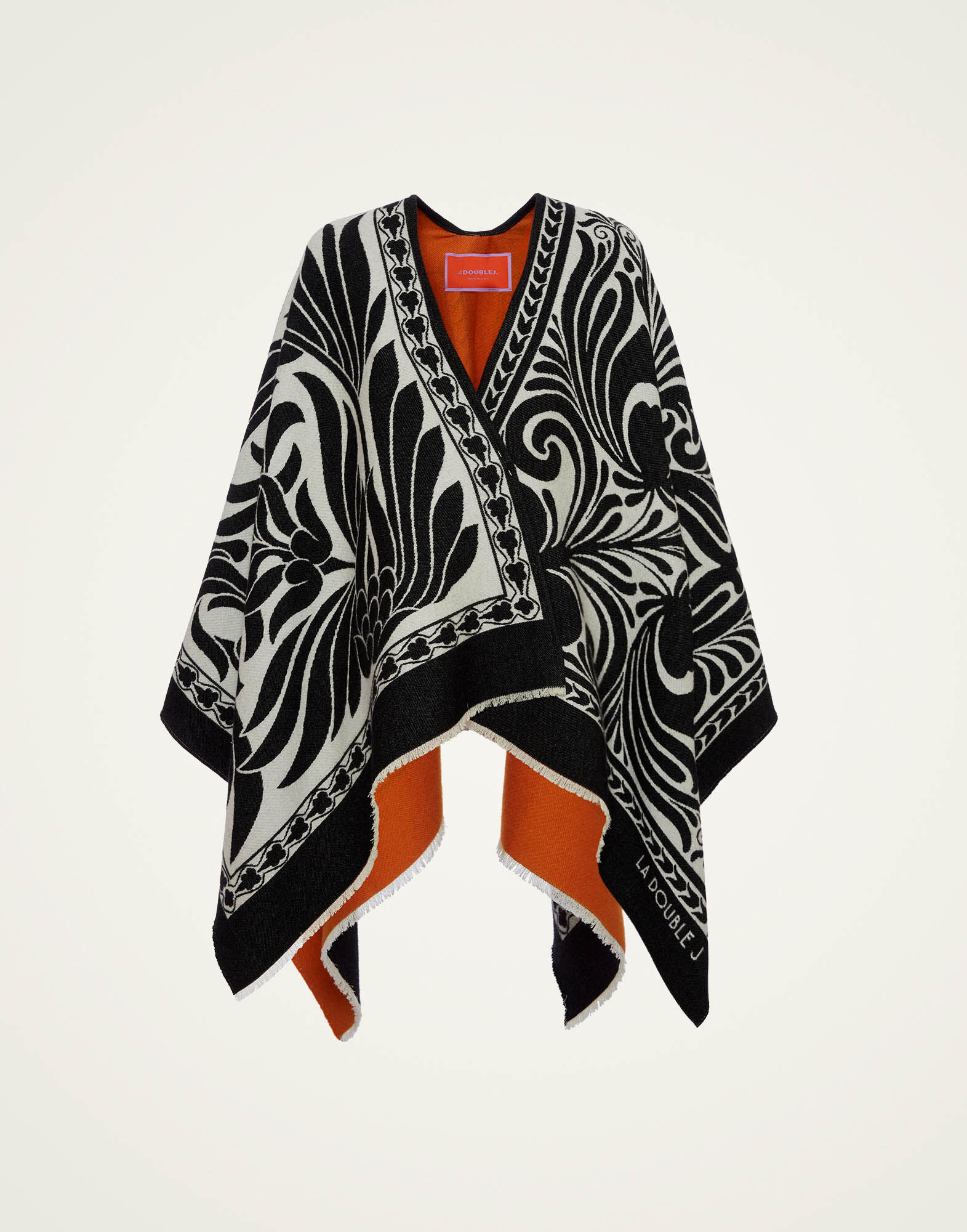 La DoubleJ Poncho Mix Tiles Black SCA0048WOL015MIX02BL01