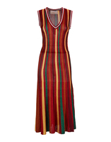 LaDoubleJ Accordion Knit Dress Multicolor Rosso DRE0136KNI019VAR0036