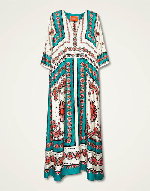 La DoubleJ Muumuu Dress Daisy Plac&eacute;e Turquoise DRE0225SIL006DAY0008