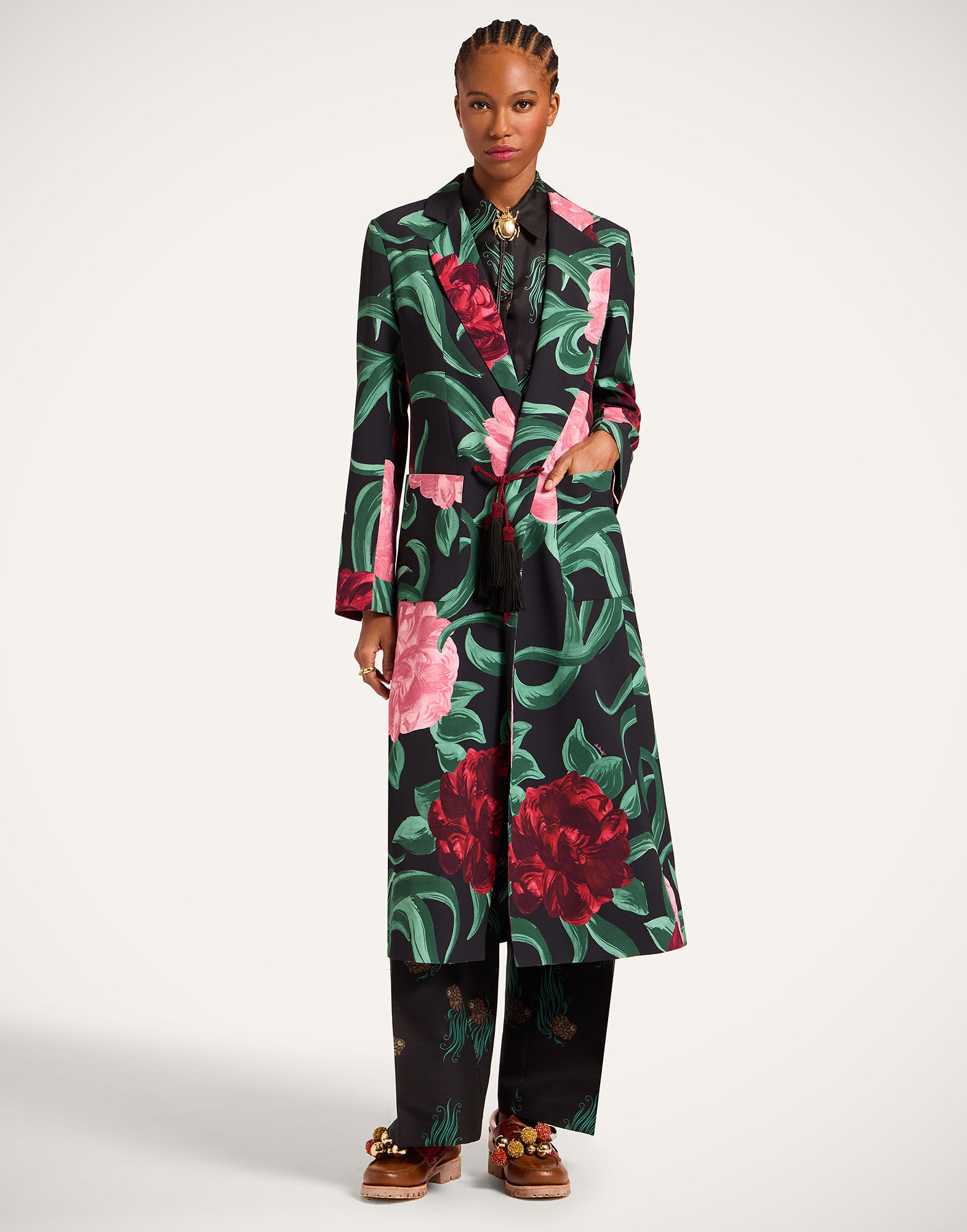 La DoubleJ Duster Coat Peony Black JAC0166SAB001PEO05BL01