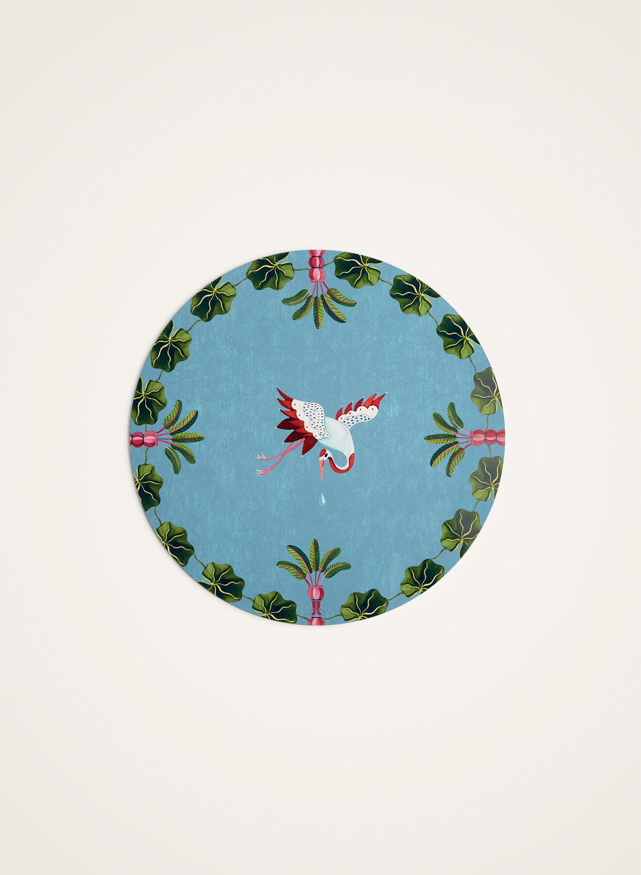 La DoubleJ Disk Placemats Set of 2 Spirit Stork Sky Blue PMT0032CRK001HLE09BU10