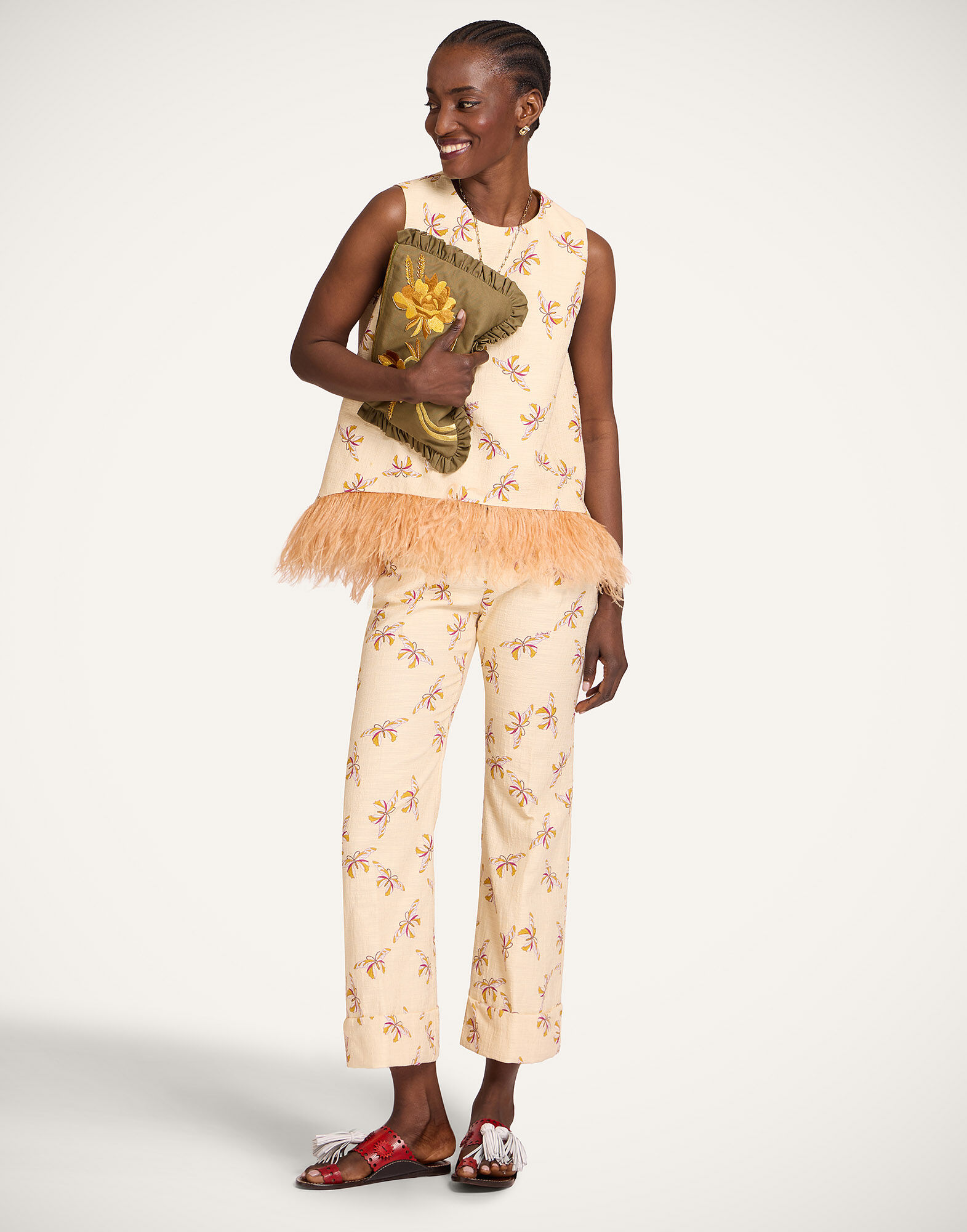 La DoubleJ La Scala Top Farfalla Buttercream TOP0013COT005FAR08WH09