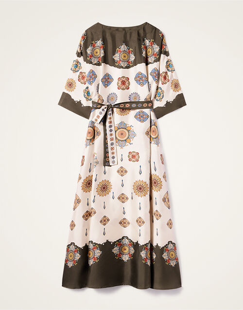 La DoubleJ Muumuu Dress Round Neck Nucleus Placée Off White DRE0574SIL001NUC06WH05