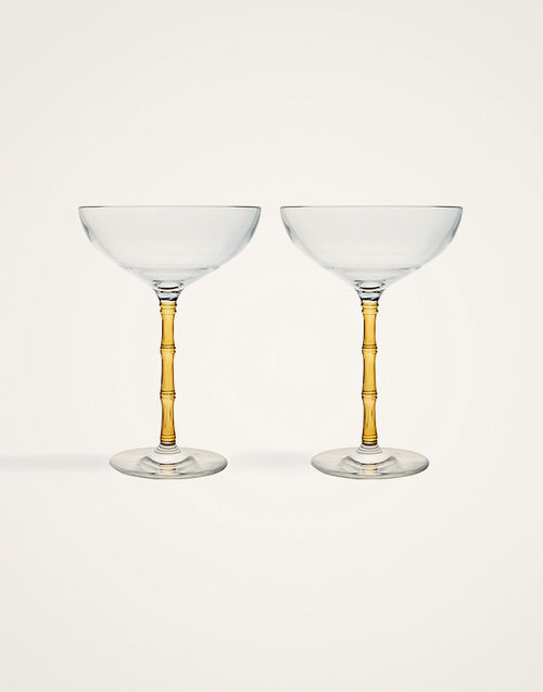 La DoubleJ Bamboo Coupe Set Of 2 Solid Amber GLA0047GLS002SOLIDYE10