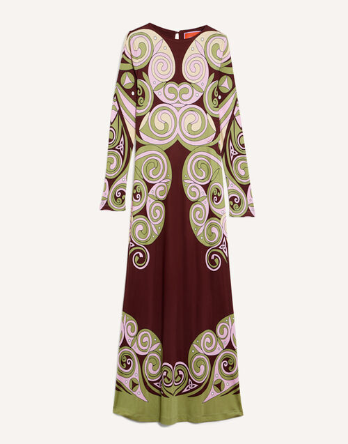 La DoubleJ Slinky Swing Dress Kells Swirl Plac&eacute;e Burgundy DRE1141JER082KLS01RE07
