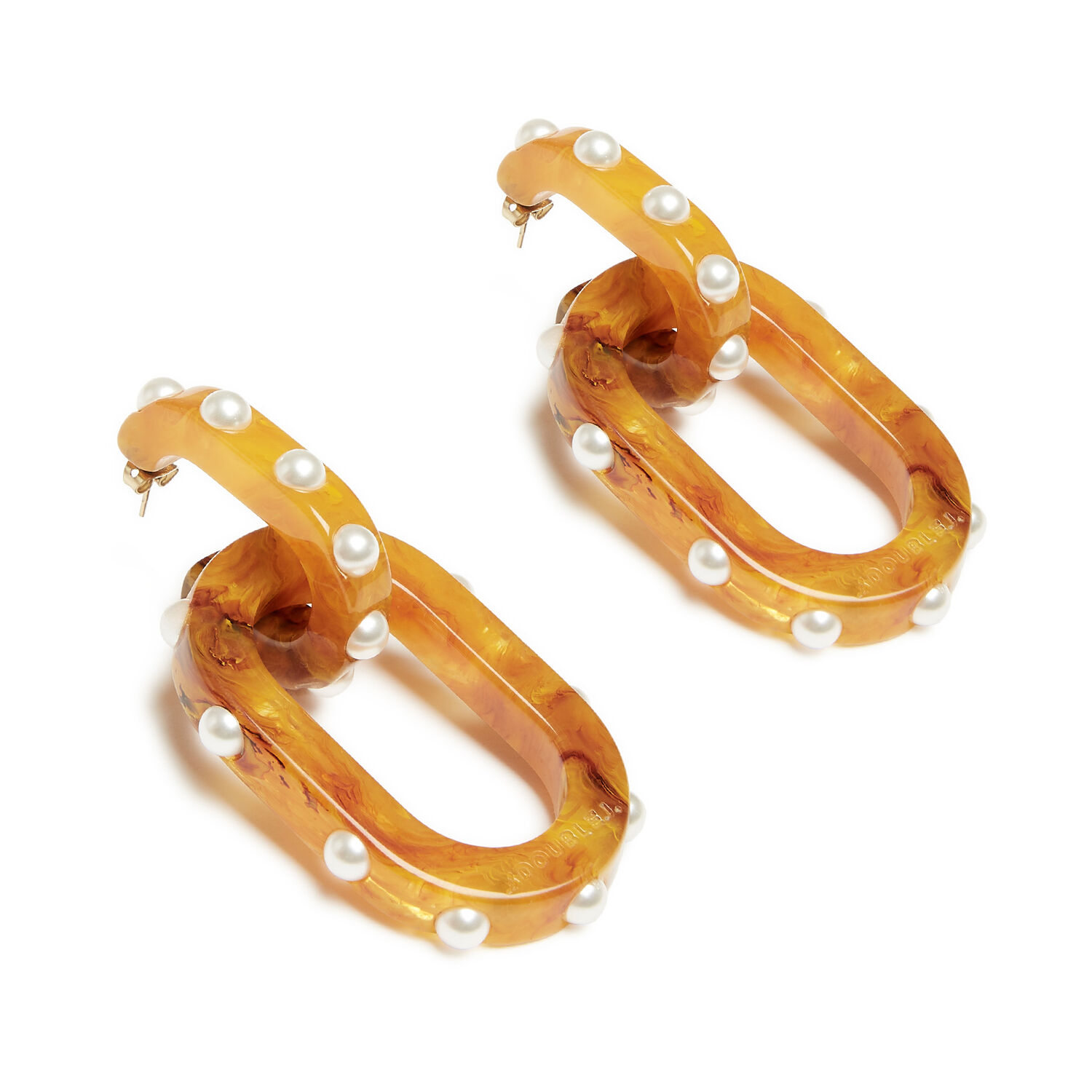 Shop La Doublej Nefertiti Double Earrings In Solid Rust